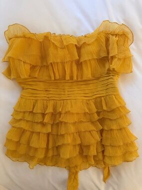 Vintage BeBe ruffled strapless top